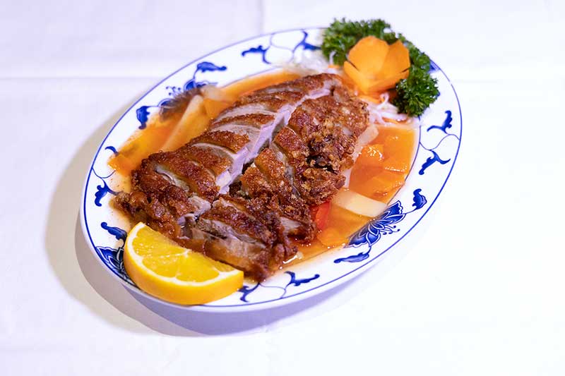 Entenfleisch kross gebacken s&uuml;&szlig;-sauer